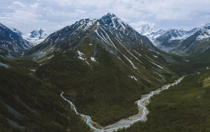 photograph of a mountain valley