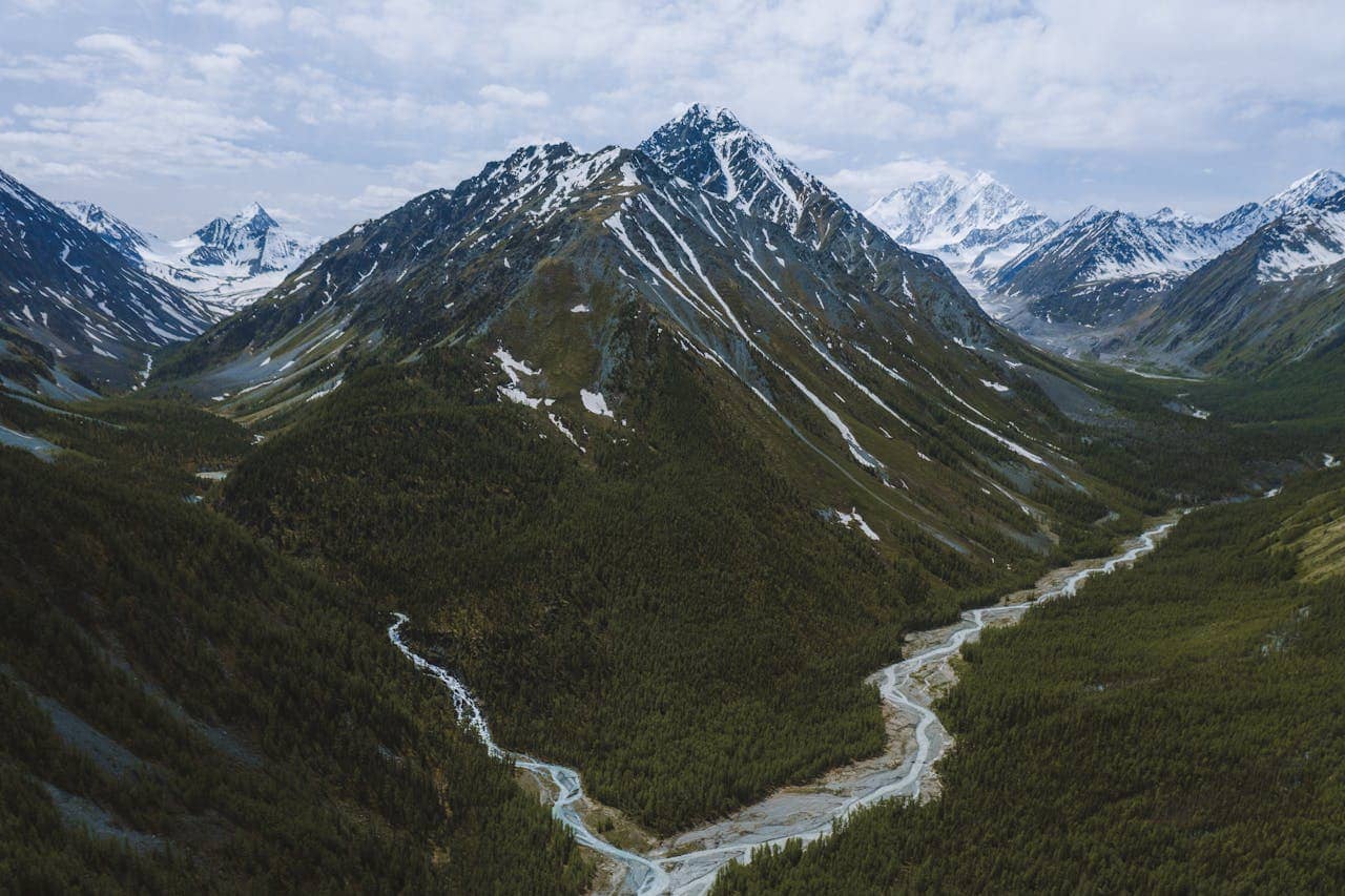 photograph of a mountain valley